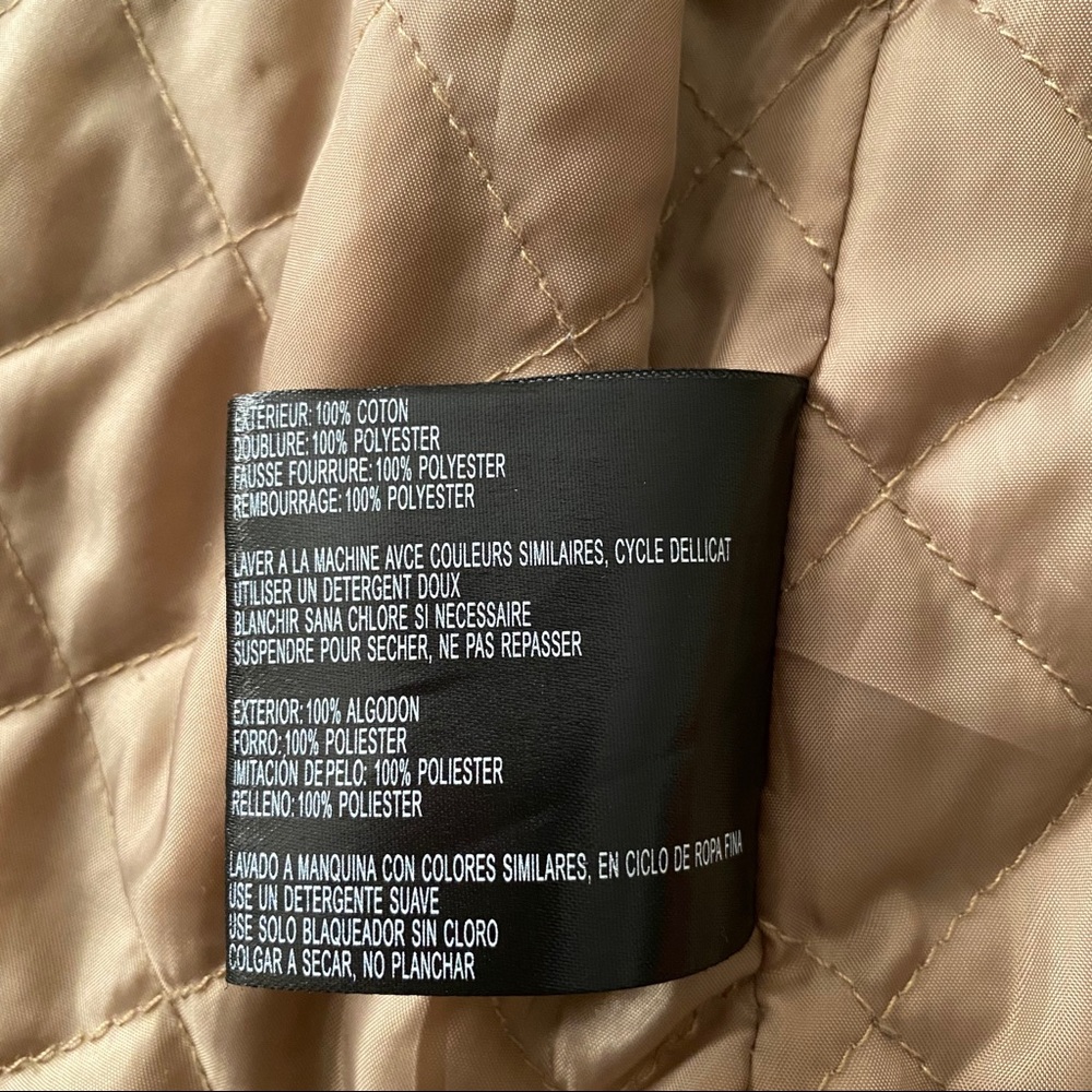 Tan Fleece Anorak Hood Lined Coat - Picture 9 of 11